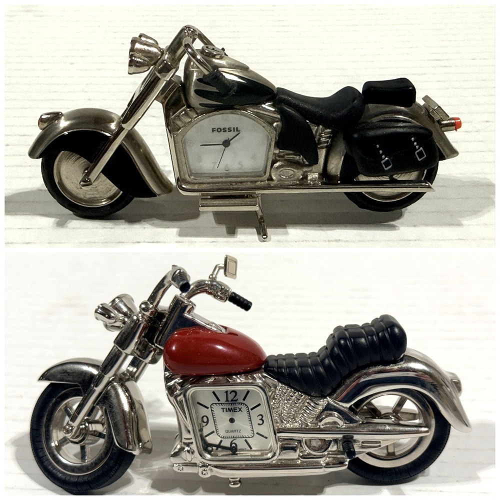 FOSSIL Limited Edition‎ Harley Davidson Chopper Motorcycle Display Clock + TIMEX